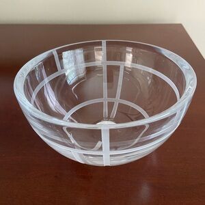 Kate Spade for Lenox Crystal Bowl Madison Square Etched Clear & Frosted